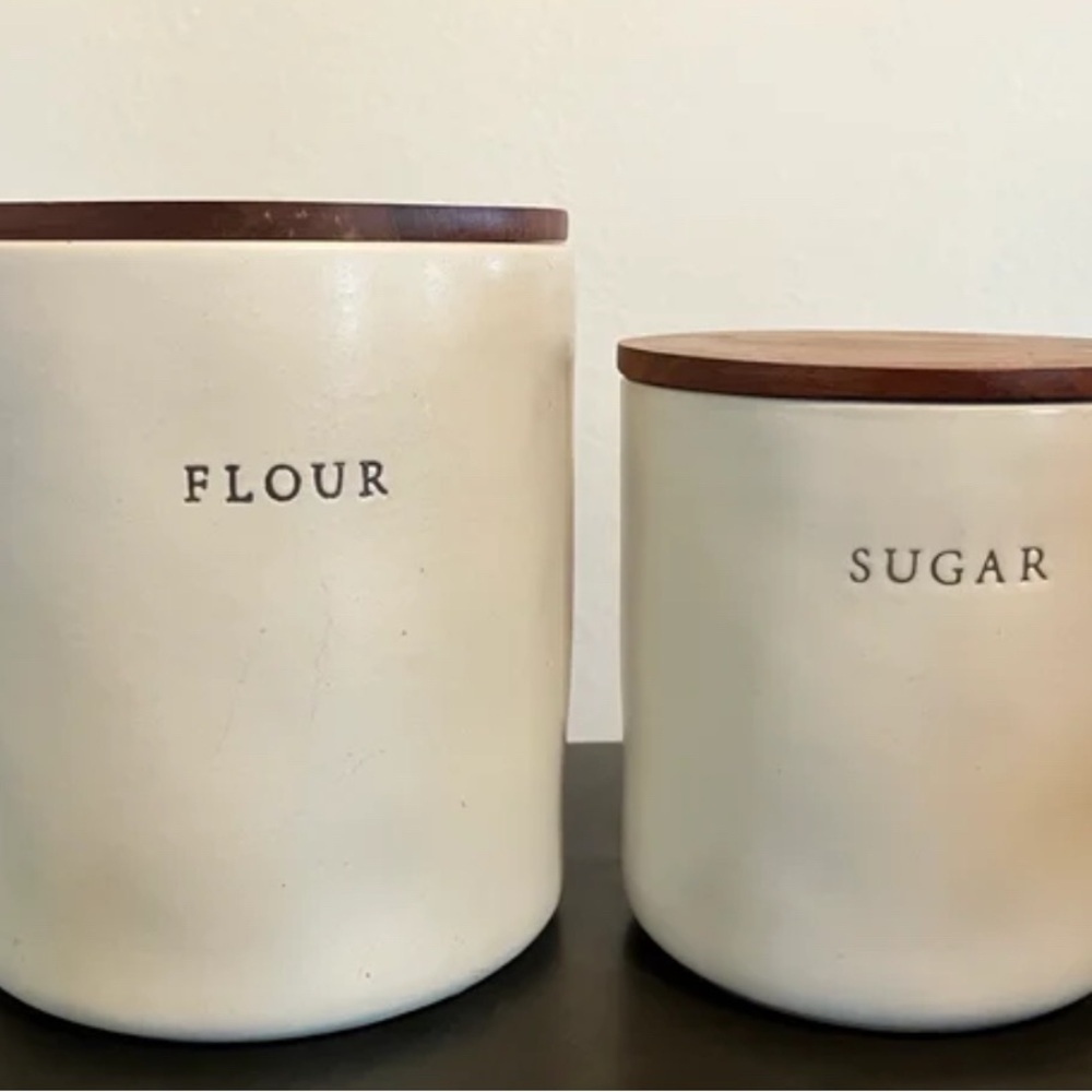 Magnolia Cream and Brown Kitchen Storage Canisters